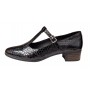 Pantofi dama cu bareta pentru dans - Model Negru din piele naturala Croco STD23CRN